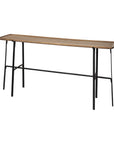 60" Brown and Black Solid Wood and Metal Trestle Console Table