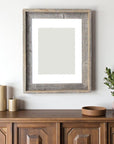 16" x 20" Gray Distressed Wood Hanging Picture Frame with Mat