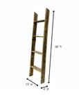 48" Black And Brown Distressed Solid Wood Four Step Ladder Shelf