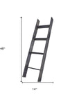 48" Black And Brown Distressed Solid Wood Four Step Ladder Shelf