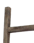 60" Espresso Distressed Solid Wood Five Step Ladder Shelf