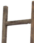 60" Espresso Distressed Solid Wood Five Step Ladder Shelf