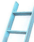 57" Turquoise Distressed Solid Wood Five Step Ladder Shelf