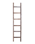 72" Gray Distressed Solid Wood Seven Step Ladder Shelf