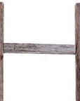 72" Gray Distressed Solid Wood Seven Step Ladder Shelf