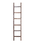72" Gray Distressed Solid Wood Seven Step Ladder Shelf