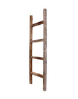 48" Gray Distressed Solid Wood Four Step Ladder Shelf