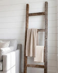 48" Gray Distressed Solid Wood Four Step Ladder Shelf