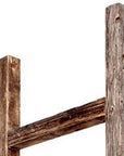 48" Gray Distressed Solid Wood Four Step Ladder Shelf