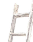 60" Espresso Distressed Solid Wood Five Step Ladder Shelf