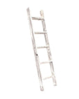60" Espresso Distressed Solid Wood Five Step Ladder Shelf
