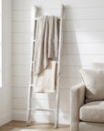 60" Espresso Distressed Solid Wood Five Step Ladder Shelf