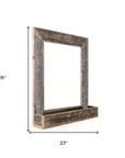 Rustic Weathered Gray Reclaimed Wood Plank Mirror With Shelf