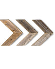 Set of Three Gray Distressed Wood Hanging Arrow Dimensional Sculptures