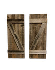 Set of Two 36" X 14" Gray Solid Wood Wall Decor