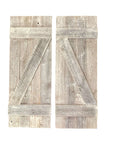 Set of Two 36" X 14" Gray Solid Wood Wall Decor