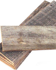 Set of Six 4" X 48" Gray and Brown Wood Plank Wall Decor
