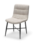 Set Of Two White And Black Upholstered Fabric Open Back Side Chairs