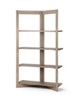 72" Brown Solid Wood and Wood Four Tier Bookcase