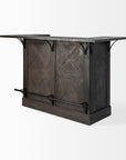 29" Gray Solid Wood Rolling Kitchen Island With Storage