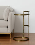 27" Gold And Clear Glass Round End Table