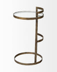 27" Gold And Clear Glass Round End Table