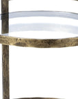 27" Gold And Clear Glass Round End Table