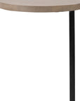 15" Natural and Black Solid Wood and Metal