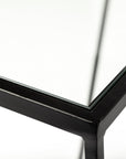 10" Clear Glass and Metal Frame Console Table