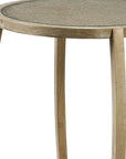 26" Brown And Clear Glass Round End Table