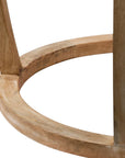 26" Brown And Clear Glass Round End Table