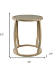 26" Brown And Clear Glass Round End Table