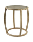 26" Brown And Clear Glass Round End Table