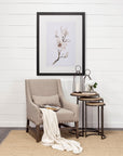 Set of Three 27" Black And Brown Solid Wood Round End Table