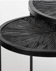 Set of Two 20" Black Round End Table