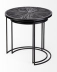 Set of Two 20" Black Round End Table