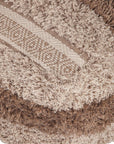 18" Beige Striped Pouf Ottoman