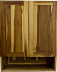 24" Brown Solid Wood Wall Mounted Accent Cabinet