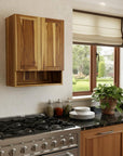 24" Brown Solid Wood Wall Mounted Accent Cabinet