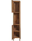 14" Brown Wood Shaker Style Double Door Linen Cabinet