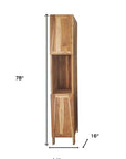 14" Brown Wood Shaker Style Double Door Linen Cabinet