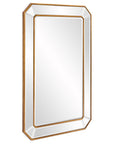 Recatngle Gold Leaf Mirror With Angled Corners Frame