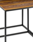 Set of Two Brown and Black Metal And Faux Snake Leather Nesting End Tables