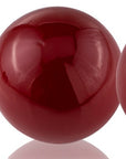 Set of Two Silver Buffed Aluminum Decorative Orb Tabletop Sculpture