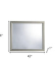 36" Silver Framed Dresser Mount Mirror