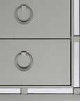 28" Solid and Manufactured Wood And Mirrored Glass Nightstand
