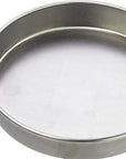 Brushed Silver Finish Drink Size Accent Table