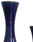 Set of Two Cobalt Cylinder Ceramic Table Vase