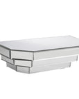 16" Silver Mirrored Glass Hanging Dimensional Floating Shelf