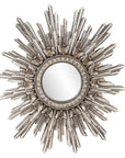 Oval Antiqued Silver Leaf Finish Mirror